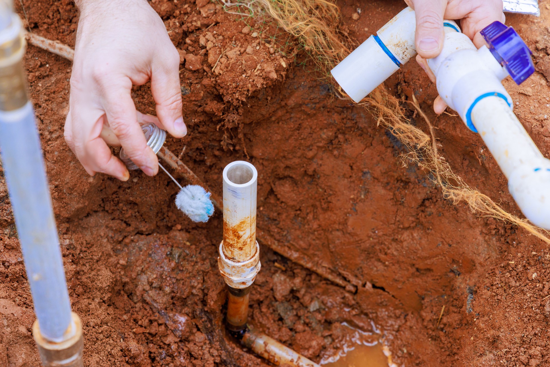 Water is being connected to water supply well system a pumped to house